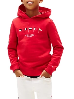 TH KIDS Sudadera con capucha y bordado de bandera rojo primario - Sudadera Beb&eacute;