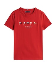 TOMMY HILFIGER TH KIDS Camiseta de algod&oacute;n de manga corta rojo primario - Camiseta ni&ntilde;o - 3