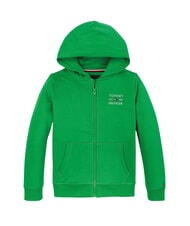 TOMMY HILFIGER TH KIDS Sudadera con cremallera completa para ni&ntilde;os verde radiante - Sudadera Beb&eacute; - 4