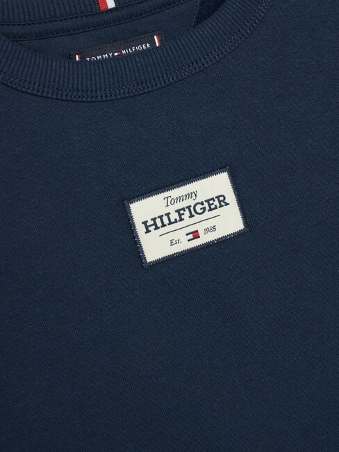TH KIDS Sudadera de cuello redondo con parche de logo Marina de noche oscura - Sudadera Beb&eacute;