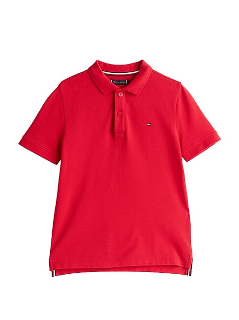 TH KIDS Polo de algod&oacute;n de manga corta rojo primario - Camiseta ni&ntilde;o
