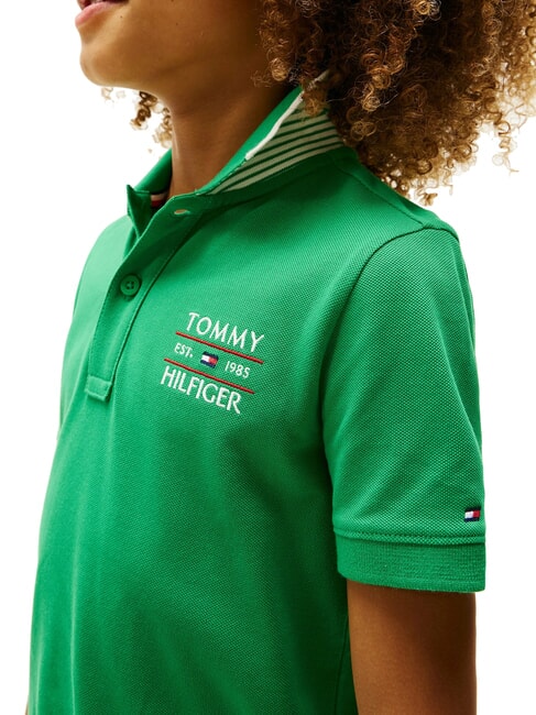TH KIDS Polo de manga corta para ni&ntilde;os verde radiante - Camiseta ni&ntilde;o