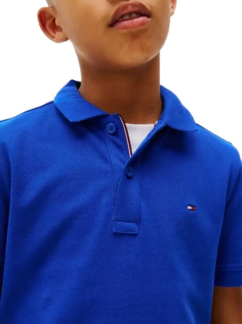 TH KIDS Polo de algod&oacute;n de manga corta cu&ntilde;a azul - Camiseta ni&ntilde;o