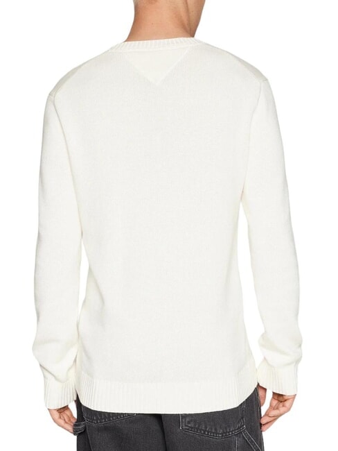 TH JEANS  Cuello redondo de algod&oacute;n blanco antiguo - Su&eacute;teres de los hombres