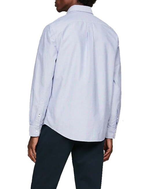 TH  Camisa de algod&oacute;n de manga larga azul real - Camisas de hombre