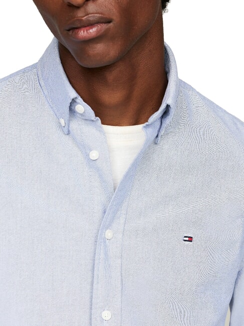 TH  Camisa de algod&oacute;n de manga larga azul real - Camisas de hombre