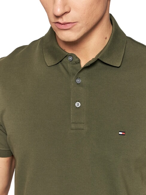 1985  1985 playera tipo polo de corte slim verde militar - camisa polo