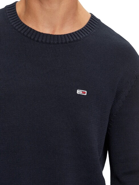 TH JEANS  Cuello redondo de algod&oacute;n Marina de noche oscura - Su&eacute;teres de los hombres