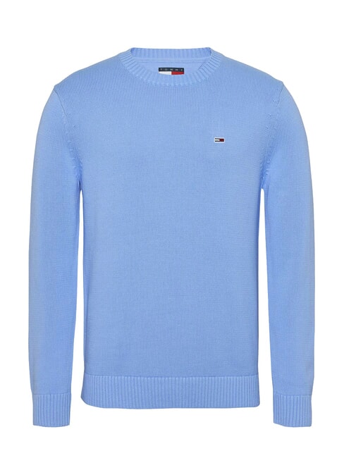 TH JEANS  Cuello redondo de algod&oacute;n azul ciruela dulce - Su&eacute;teres de los hombres