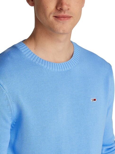 TH JEANS  Cuello redondo de algod&oacute;n azul ciruela dulce - Su&eacute;teres de los hombres