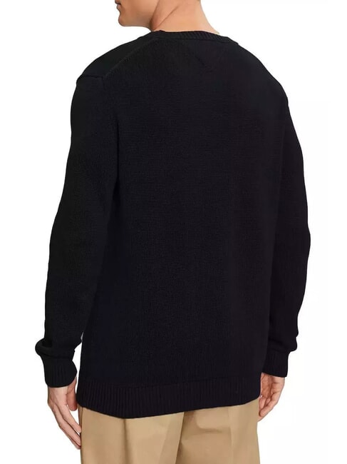 TH JEANS  Cuello redondo de algod&oacute;n negro - Su&eacute;teres de los hombres