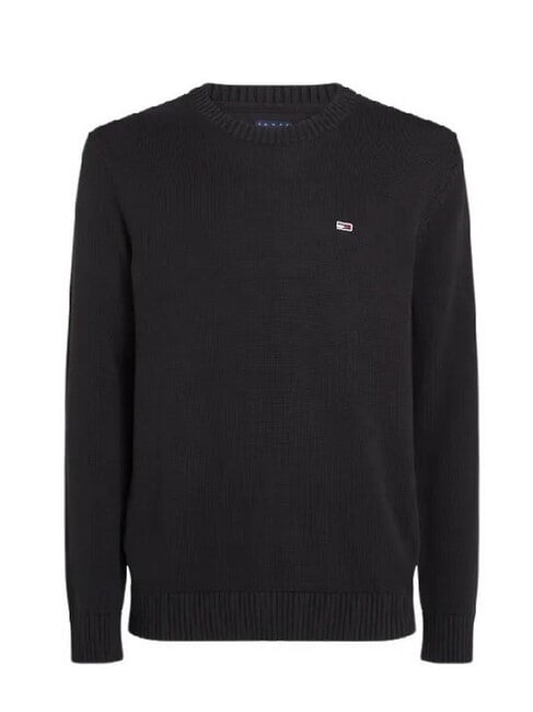 TH JEANS  Cuello redondo de algod&oacute;n negro - Su&eacute;teres de los hombres