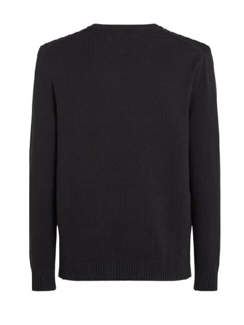 TH JEANS  Cuello redondo de algod&oacute;n negro - Su&eacute;teres de los hombres