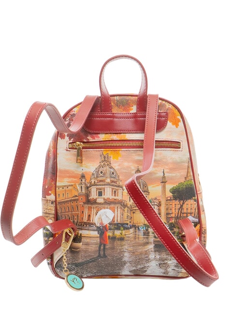 YESBAG Mochila redonda con dos compartimentos. Roma lloviendo - Bolsos Mujer