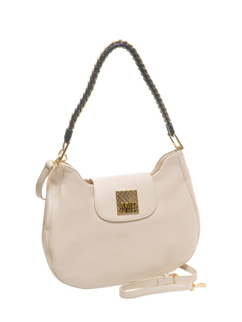 RACHEL Bolso de hombro con solapa y bandolera crema - Bolsos Mujer