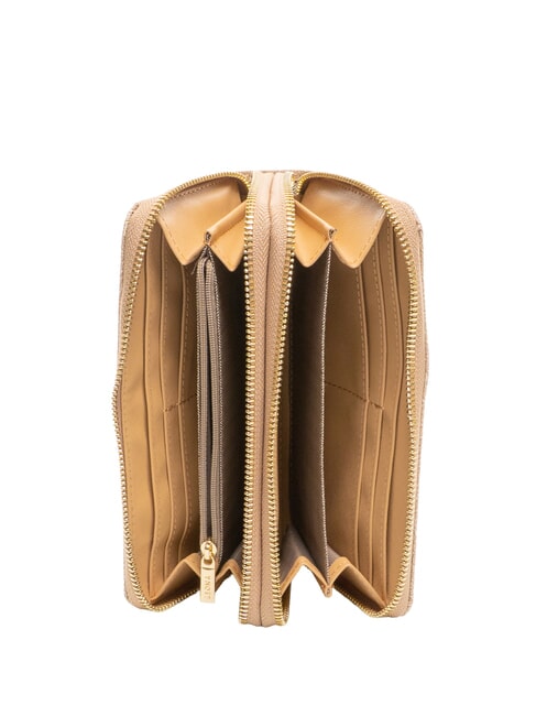 LUX Cartera grande con cremallera caramelo - Carteras Mujer