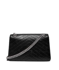 PINKO LOVE ONE LIGHT Mini bolso de piel acolchada Limusina negra - plata mate - Bolsos Mujer - 2