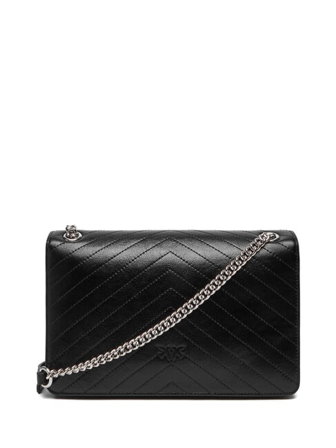 LOVE ONE LIGHT Bolso mediano de piel acolchada Limusina negra - plata mate - Bolsos Mujer