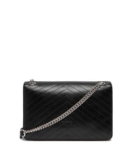 PINKO LOVE ONE LIGHT Bolso mediano de piel acolchada Limusina negra - plata mate - Bolsos Mujer - 2