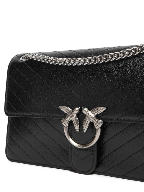 LOVE ONE LIGHT Bolso mediano de piel acolchada Limusina negra - plata mate - Bolsos Mujer