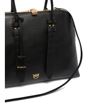 PINKO BOWLING Bolso de piel con forma de c&uacute;pula y bandolera Limusina negra - oro mate - Bolsos Mujer - 3