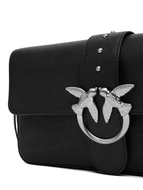 LOVE ONE Bolso de hombro de piel Limusina negra - plata mate - Bolsos Mujer