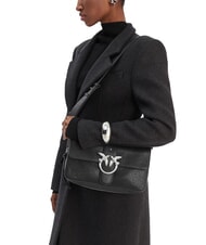 PINKO LOVE ONE Bolso de hombro de piel Limusina negra - plata mate - Bolsos Mujer - 6