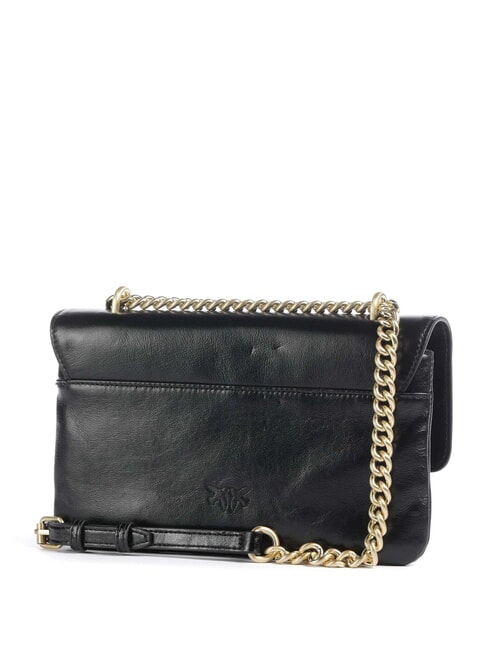 LOVE BAG Bolso de hombro fino de piel Limusina negra - oro mate - Bolsos Mujer