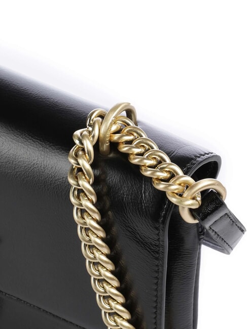 LOVE BAG Bolso de hombro fino de piel Limusina negra - oro mate - Bolsos Mujer