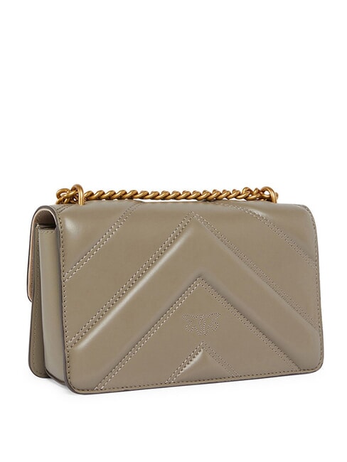 LOVE ONE MINI Bolso de hombro de piel nogal-oro antiguo - Bolsos Mujer