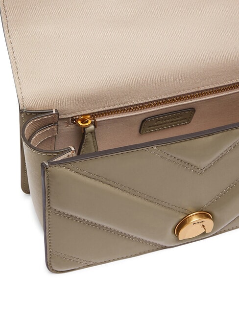 LOVE ONE MINI Bolso de hombro de piel nogal-oro antiguo - Bolsos Mujer