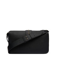 PINKO LOVE ONE Bolso de hombro de piel con solapa negro-oro antiguo - Bolsos Mujer - 4