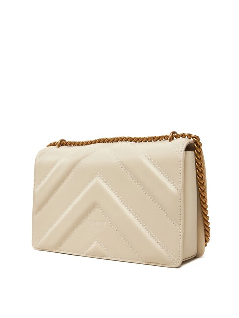 LOVE ONE CLASSIC Bolso bandolera de piel blanco seda-oro antiguo - Bolsos Mujer