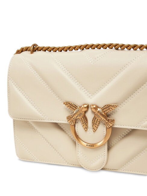LOVE ONE CLASSIC Bolso bandolera de piel blanco seda-oro antiguo - Bolsos Mujer
