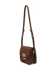 PINKO LOVE BOX Bolso de hombro de piel de ante marr&oacute;n casta&ntilde;o oro mate - Bolsos Mujer - 4