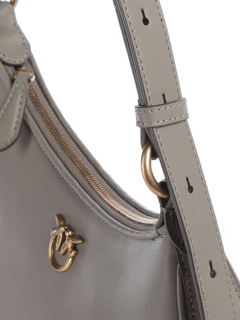 HALF MOON Bolso bandolera de piel nogal-oro antiguo - Bolsos Mujer