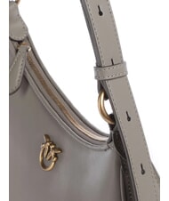 PINKO HALF MOON Bolso bandolera de piel nogal-oro antiguo - Bolsos Mujer - 3