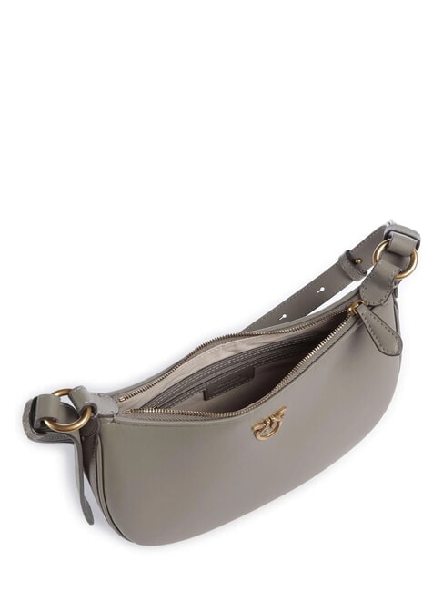 HALF MOON Bolso bandolera de piel nogal-oro antiguo - Bolsos Mujer