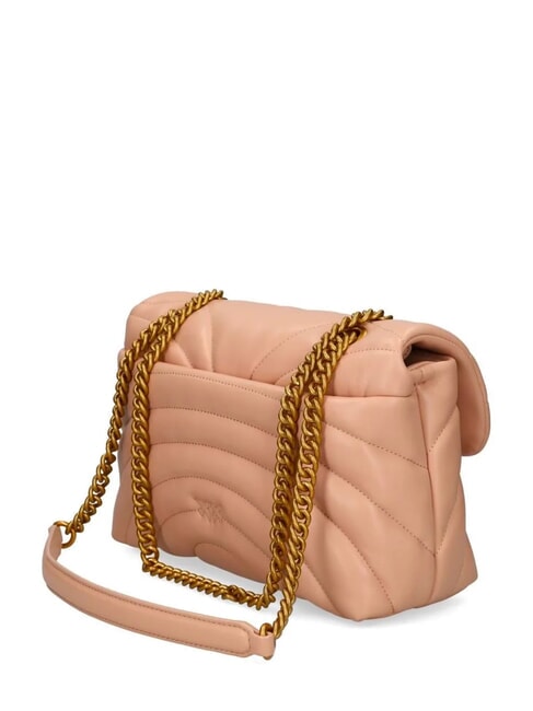 LOVE PUFF MINI Mini bolso bandolera en napa rosa tostado-oro antiguo - Bolsos Mujer