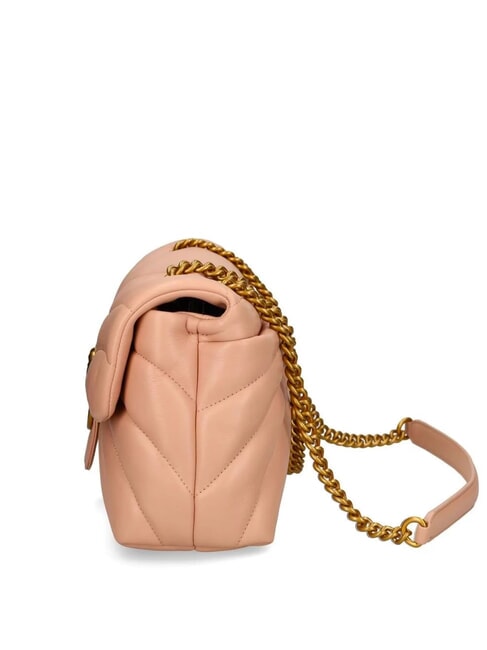 LOVE PUFF MINI Mini bolso bandolera en napa rosa tostado-oro antiguo - Bolsos Mujer