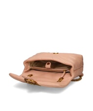 PINKO LOVE PUFF MINI Mini bolso bandolera en napa rosa tostado-oro antiguo - Bolsos Mujer - 4