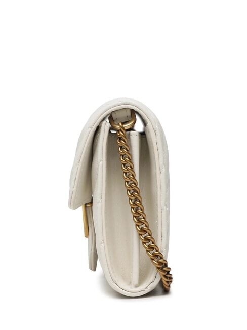 LOVE ONE Clutch de cuero Chevron blanco seda-oro antiguo - Bolsos Mujer