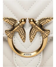 PINKO LOVE ONE Clutch de cuero Chevron blanco seda-oro antiguo - Bolsos Mujer - 4