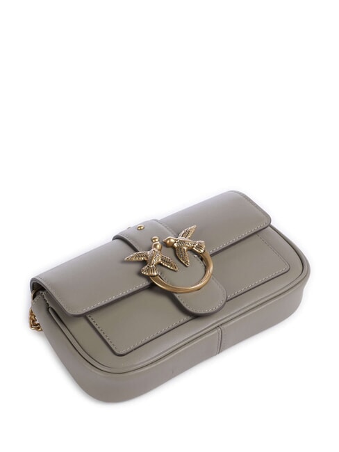 LOVE ONE POCKET Bolso bandolera de piel nogal-oro antiguo - Bolsos Mujer