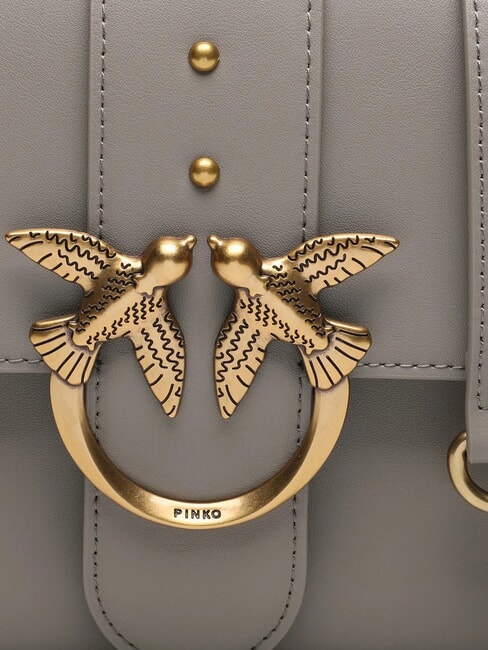 CLASSIC LOVE BAG Una simple bolsa nogal-oro antiguo - Bolsos Mujer