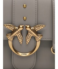 PINKO CLASSIC LOVE BAG Una simple bolsa nogal-oro antiguo - Bolsos Mujer - 4
