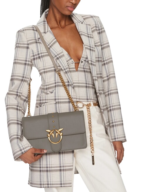 CLASSIC LOVE BAG Una simple bolsa nogal-oro antiguo - Bolsos Mujer