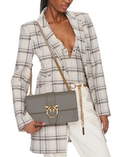 PINKO CLASSIC LOVE BAG Una simple bolsa nogal-oro antiguo - Bolsos Mujer - 5