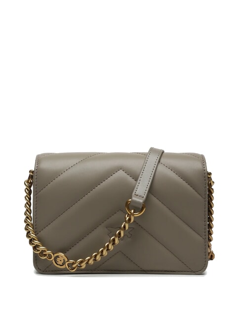 LOVE CLICK Bolso mini de piel acolchado nogal-oro antiguo - Bolsos Mujer