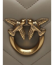 PINKO LOVE CLICK Bolso mini de piel acolchado nogal-oro antiguo - Bolsos Mujer - 3